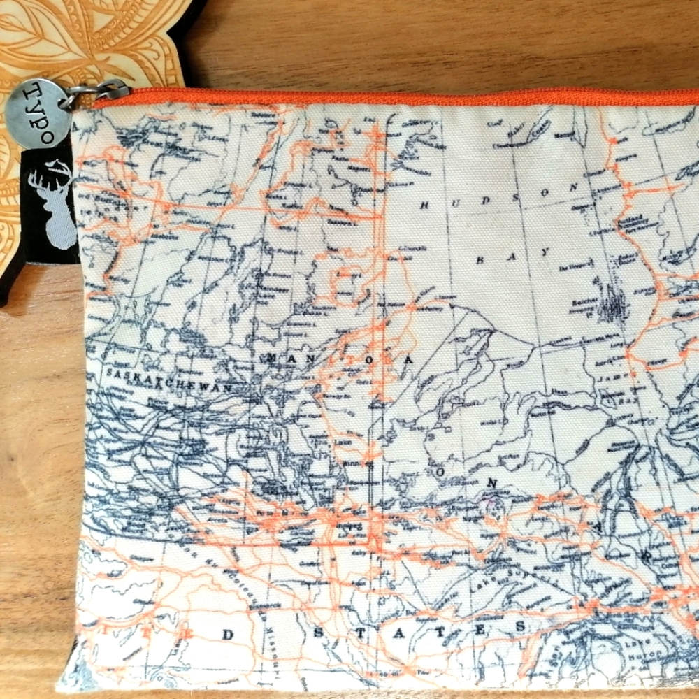 Typo Map Cosmetic Bag, Travel Bag